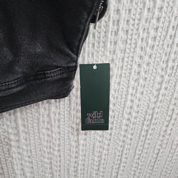 Wild Fable Black Denim Crop Top Vest Women's Size Medium - Picture 4 of 12